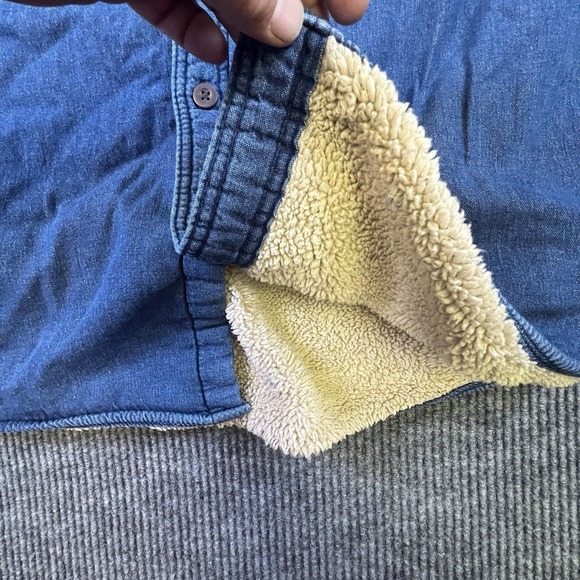 Wrangler Authentics Sherpa Lined Denim Shirt Jacket Men's Medium Blue Jean - Picture 7 of 14